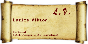 Lazics Viktor névjegykártya